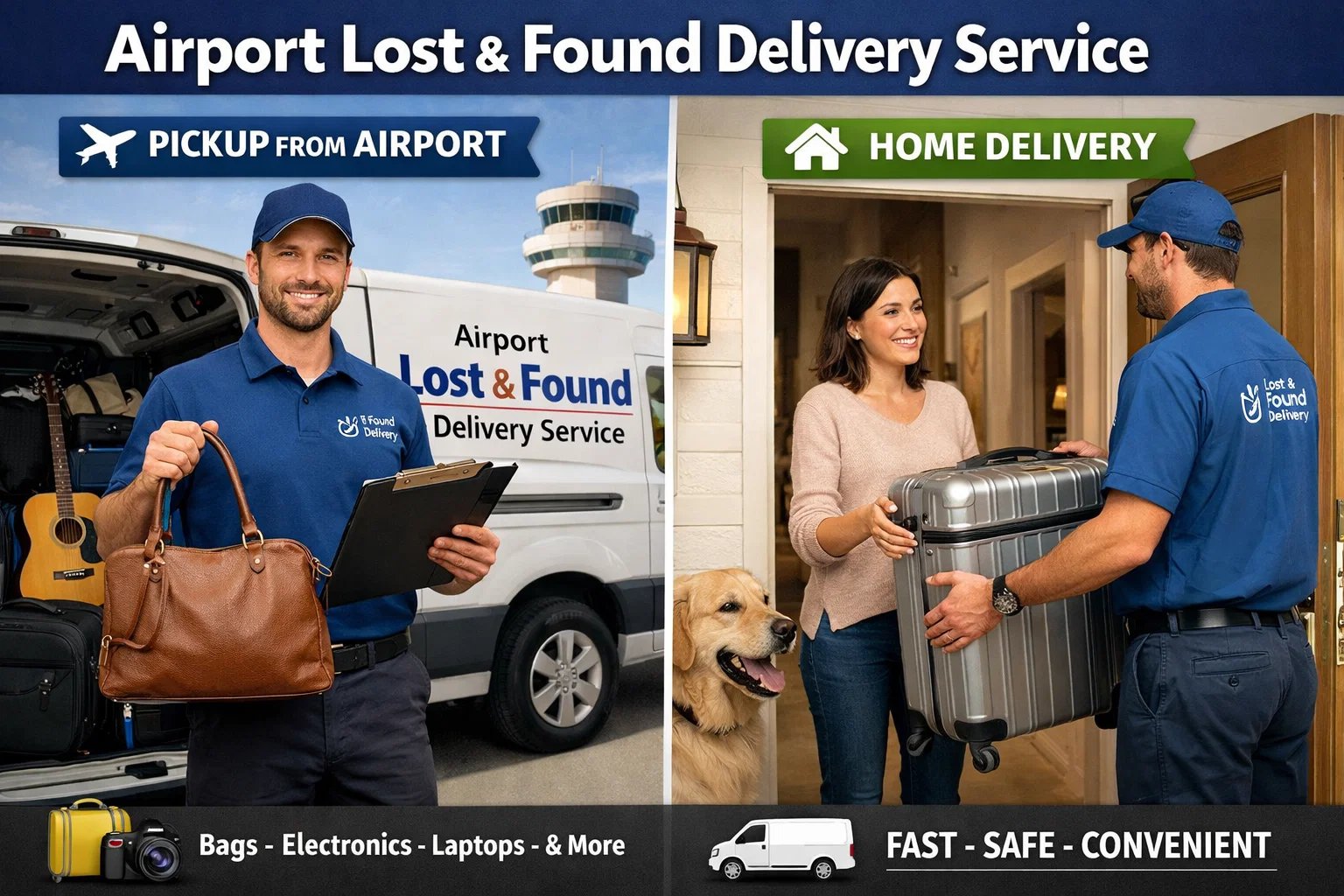 Airport lost and found home delivery process in India