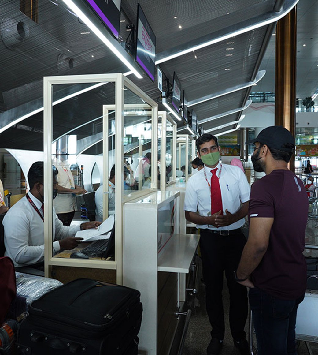 Passenger reporting lost item at Pune Airport lost and found assistance counter