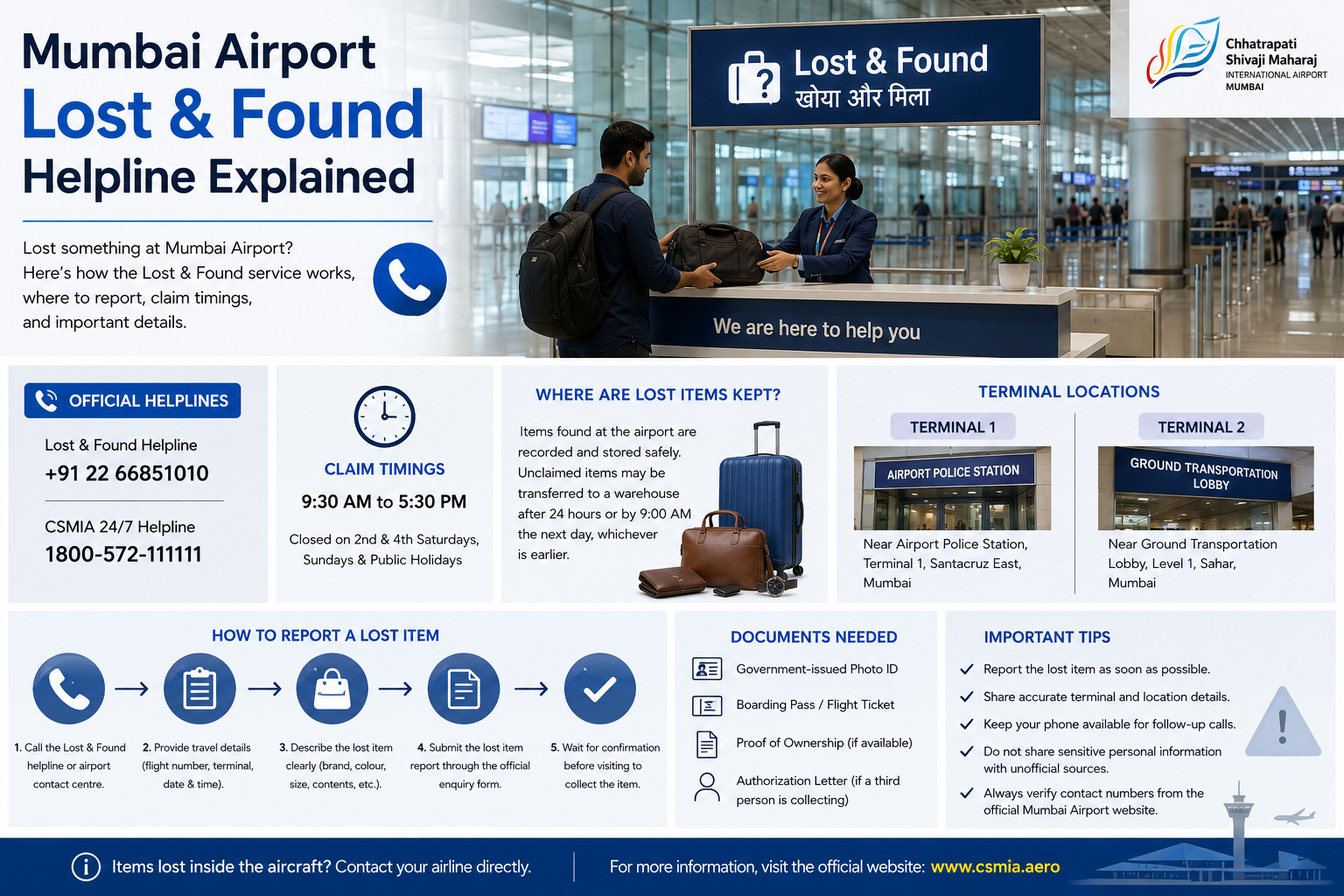 Mumbai Airport Lost and Found help desk for passengers