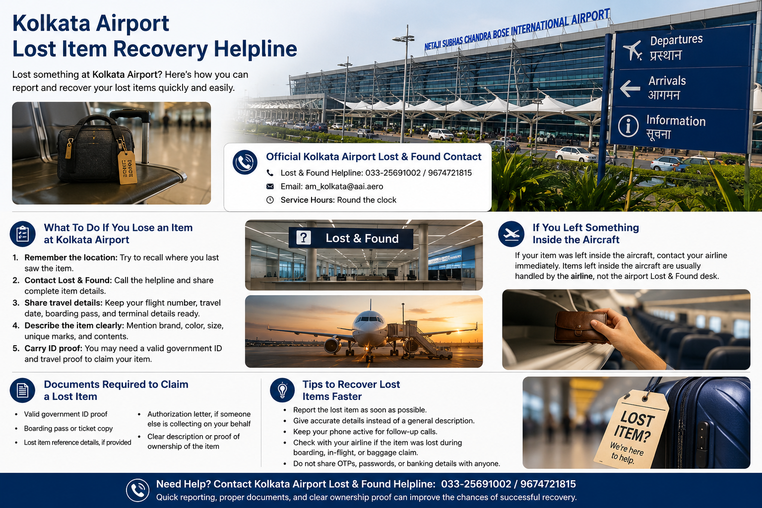 Kolkata Airport Lost Item Recovery Helpline